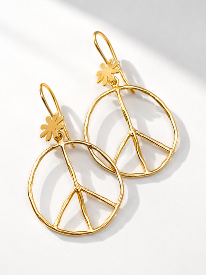 Dangly Peace Sign Earrings