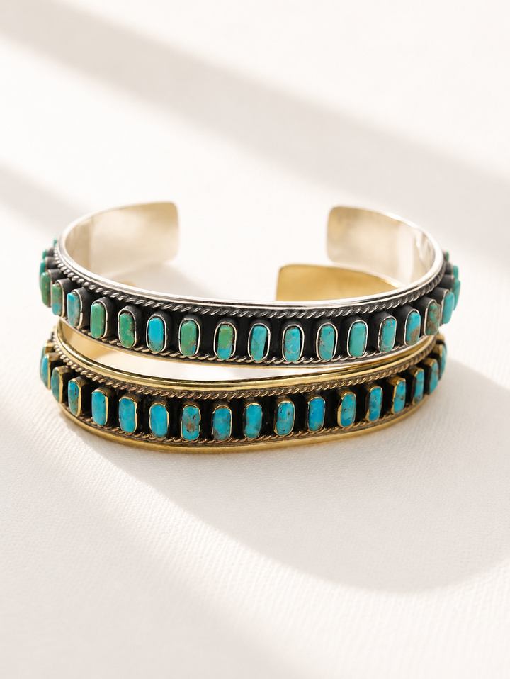 BOHO SOL Turquoise Multi Stone Cuff