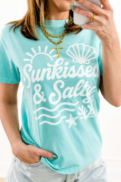 Plus/Reg Short Sleeve "Sunkissed & Salty" Graphic Tee