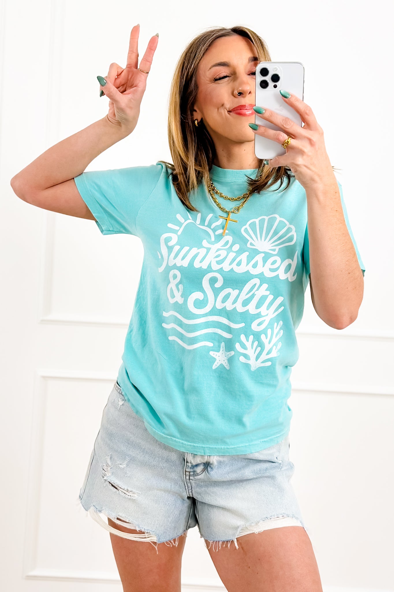 Plus/Reg Short Sleeve "Sunkissed & Salty" Graphic Tee