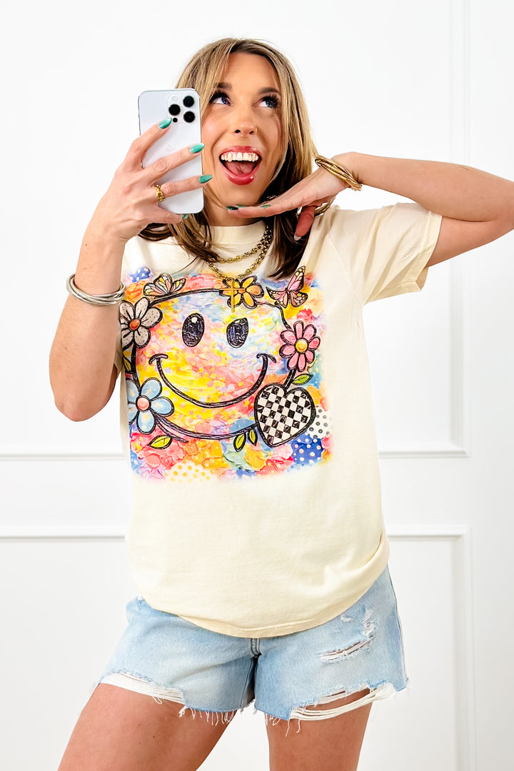 Plus/Reg Short Sleeve "Smilely Face" Graphic Tee