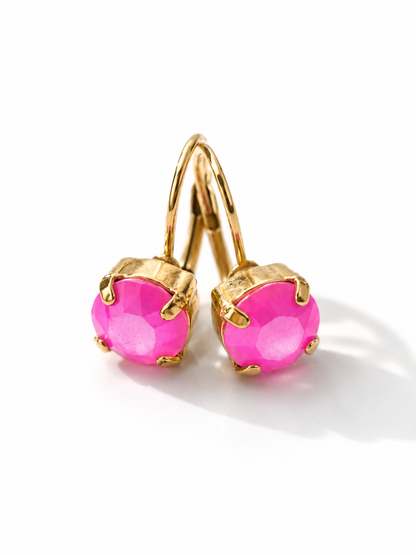 TOVA Oakland Pink Crystal Hook Earrings