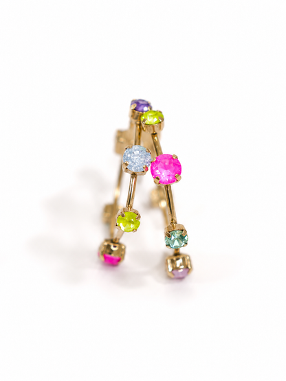 TOVA Atlia Multicolor Crystal Hoop Earrings