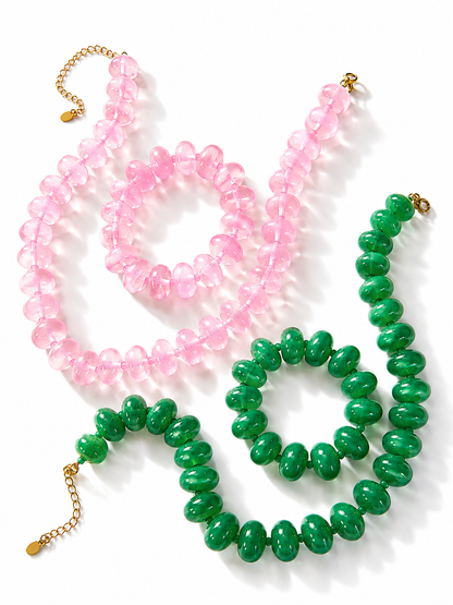 Treasure Jewels Beaded Necklace and Bracelet Set