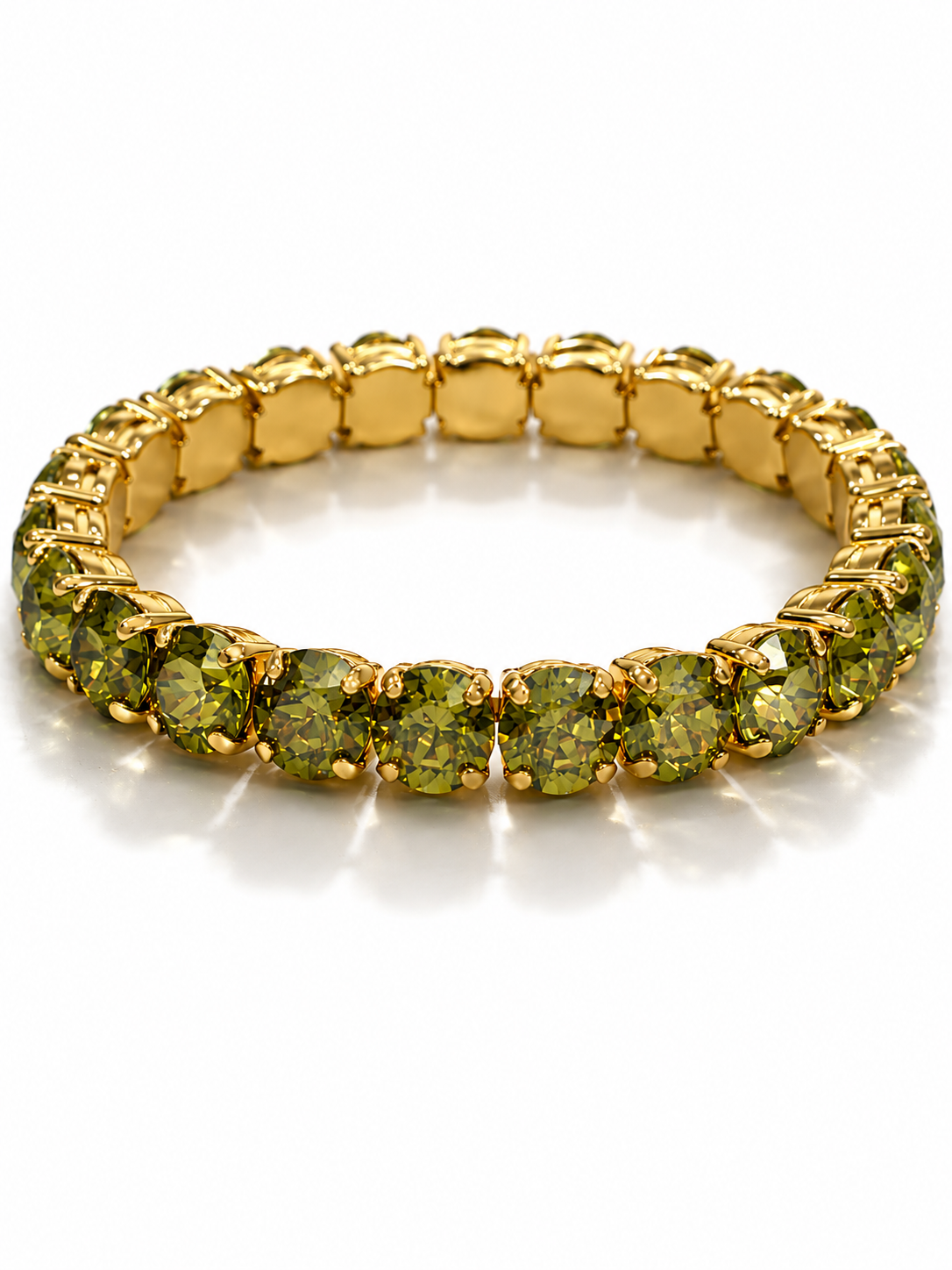 TOVA Oakland Olive Crystal Stretch Bracelet