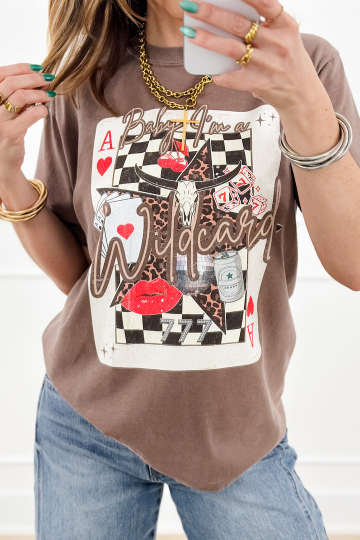 Plus/Reg Short Sleeve "Baby, I'm A Wild Card" Graphic Tee