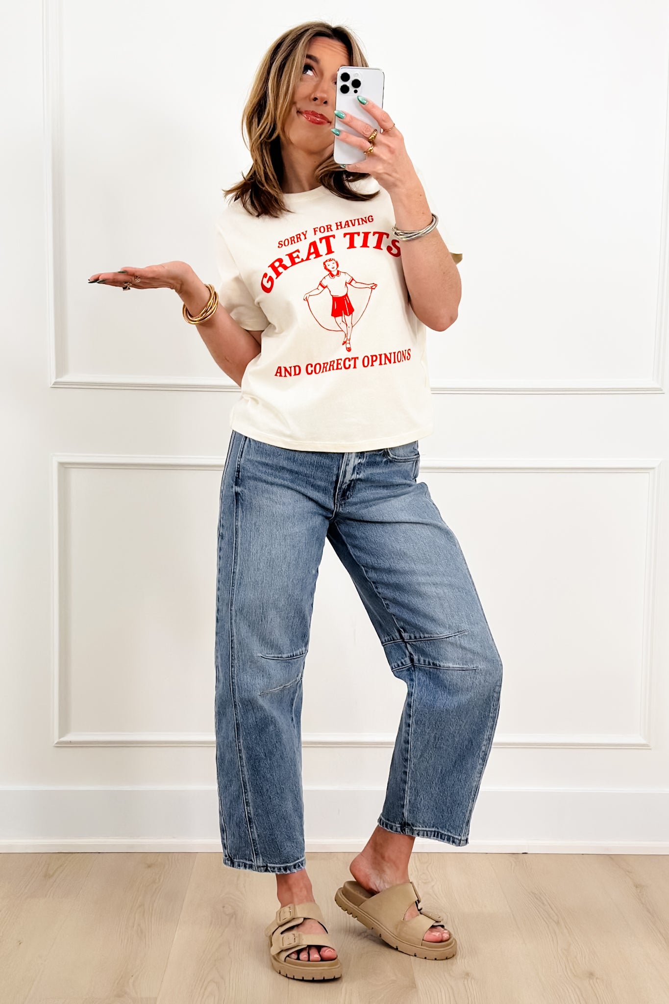 Plus/Reg Short Sleeve "Sorry For Having Great Tits" Graphic Tee