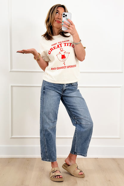 Plus/Reg Short Sleeve "Sorry For Having Great Tits" Graphic Tee