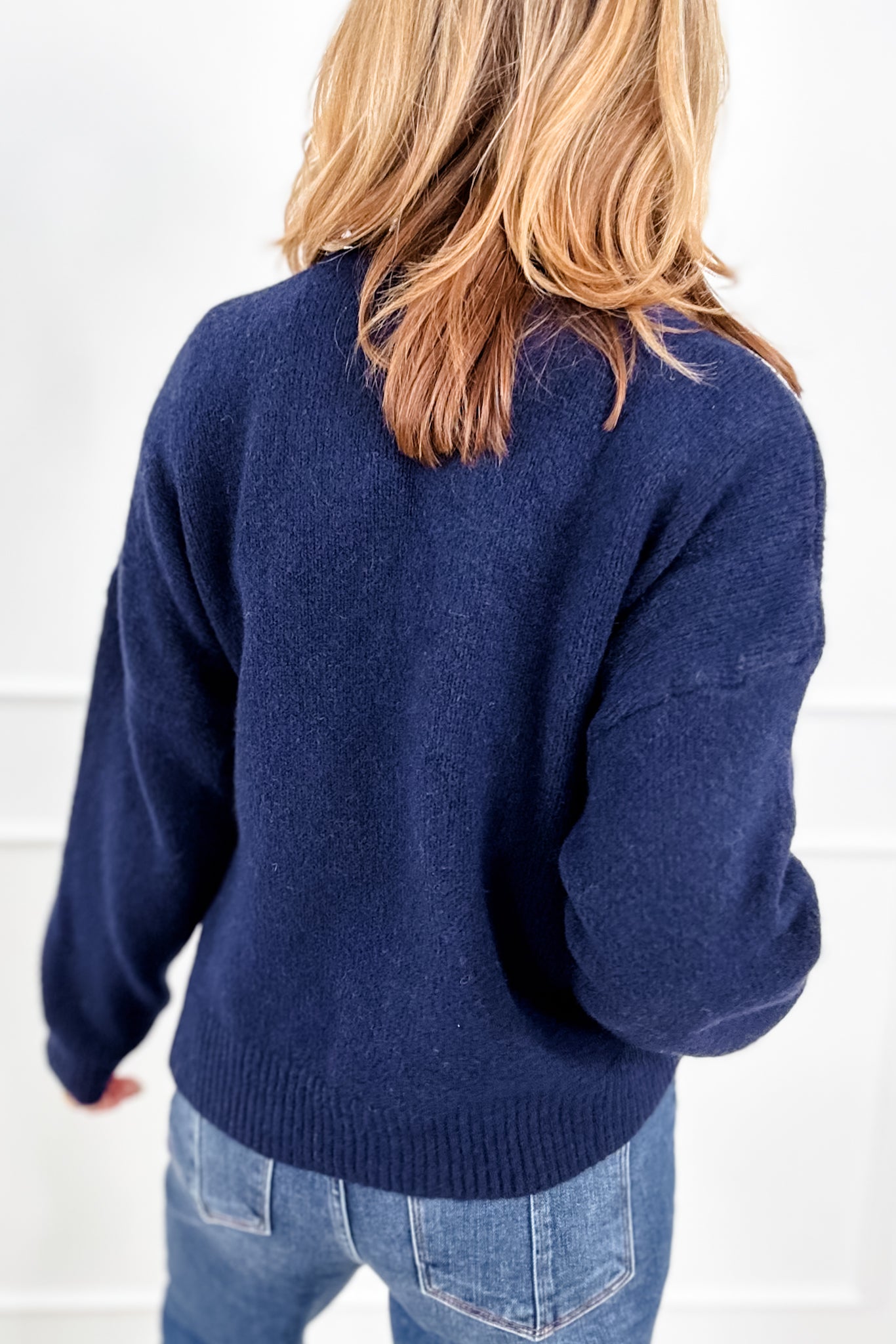 Knit Long Sleeve Sailboat Pullover Sweater