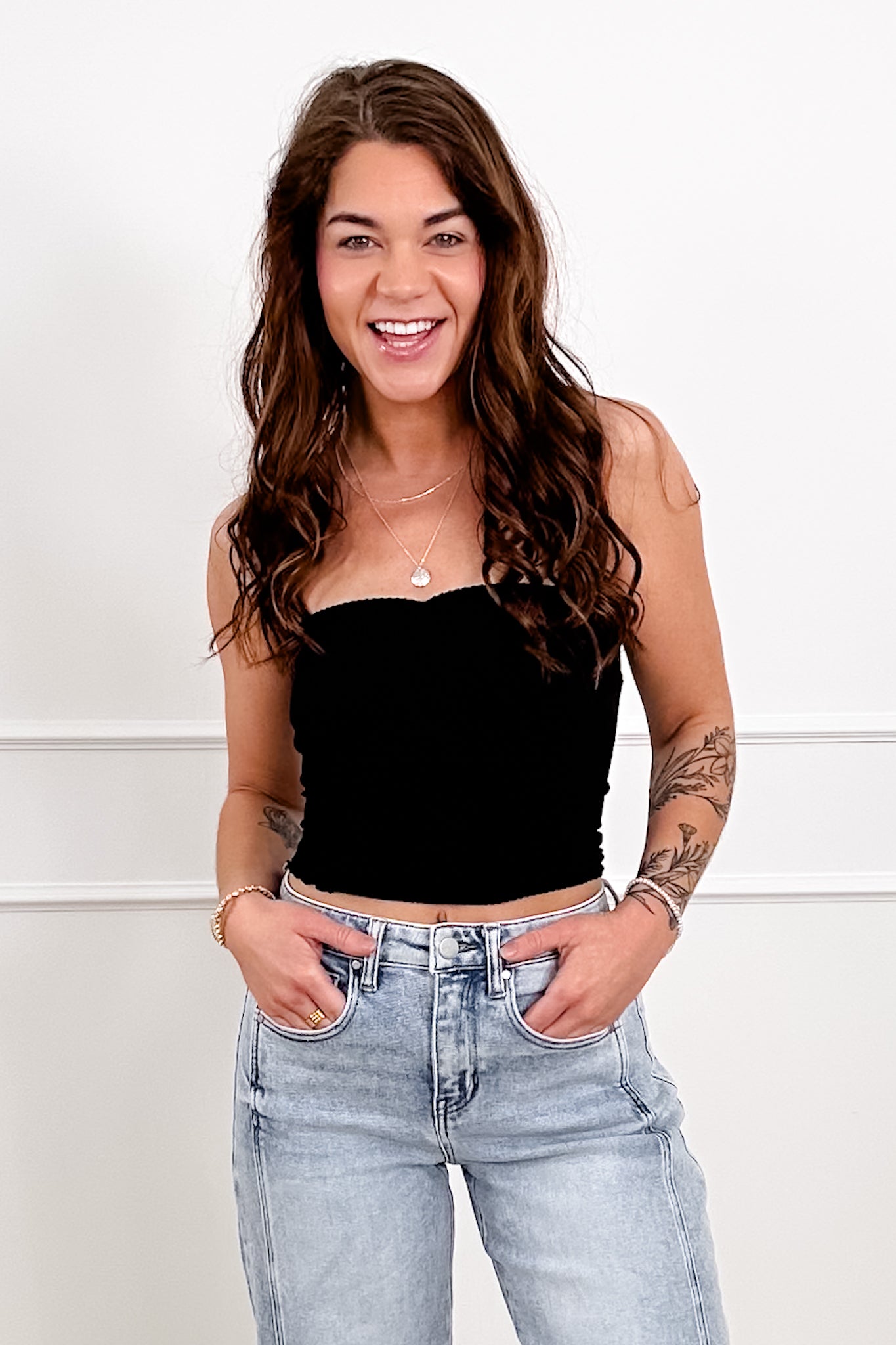 Black Ribbed Tube Top
