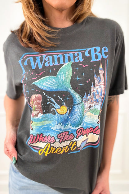 Plus/Reg Short Sleeve " I Wanna Be, Where The People Aren't" Graphic Tee