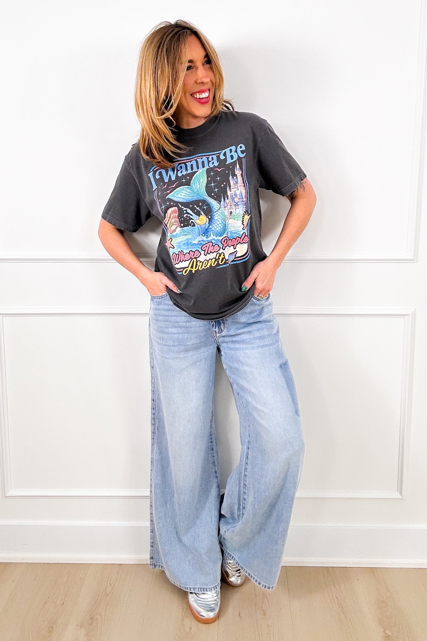 Plus/Reg Short Sleeve " I Wanna Be, Where The People Aren't" Graphic Tee