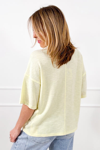 Short Sleeve Pullover Top with Bandana Print Flower Patch