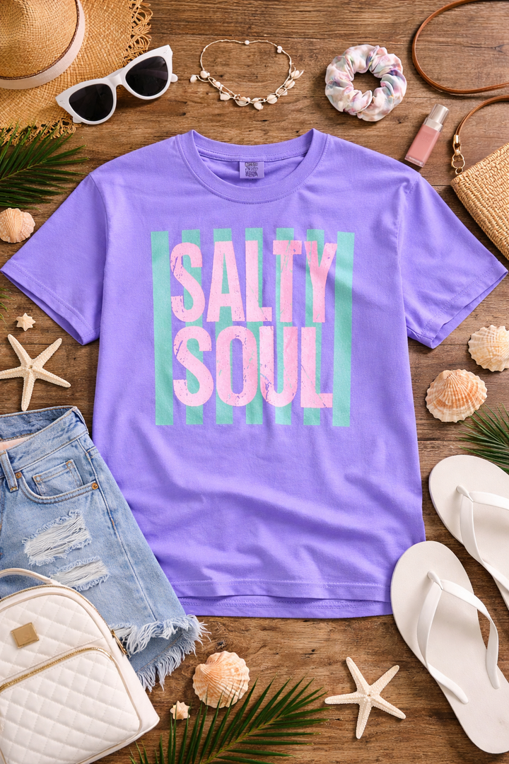 Plus/Reg Short Sleeve "Salty Soul" Graphic Tee