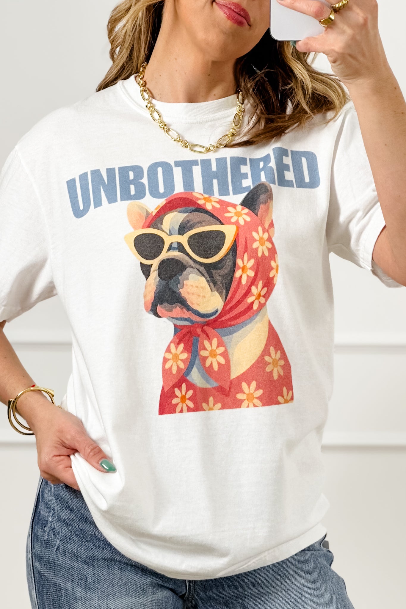 Plus/Reg Short Sleeve "Unbothered" Graphic Tee