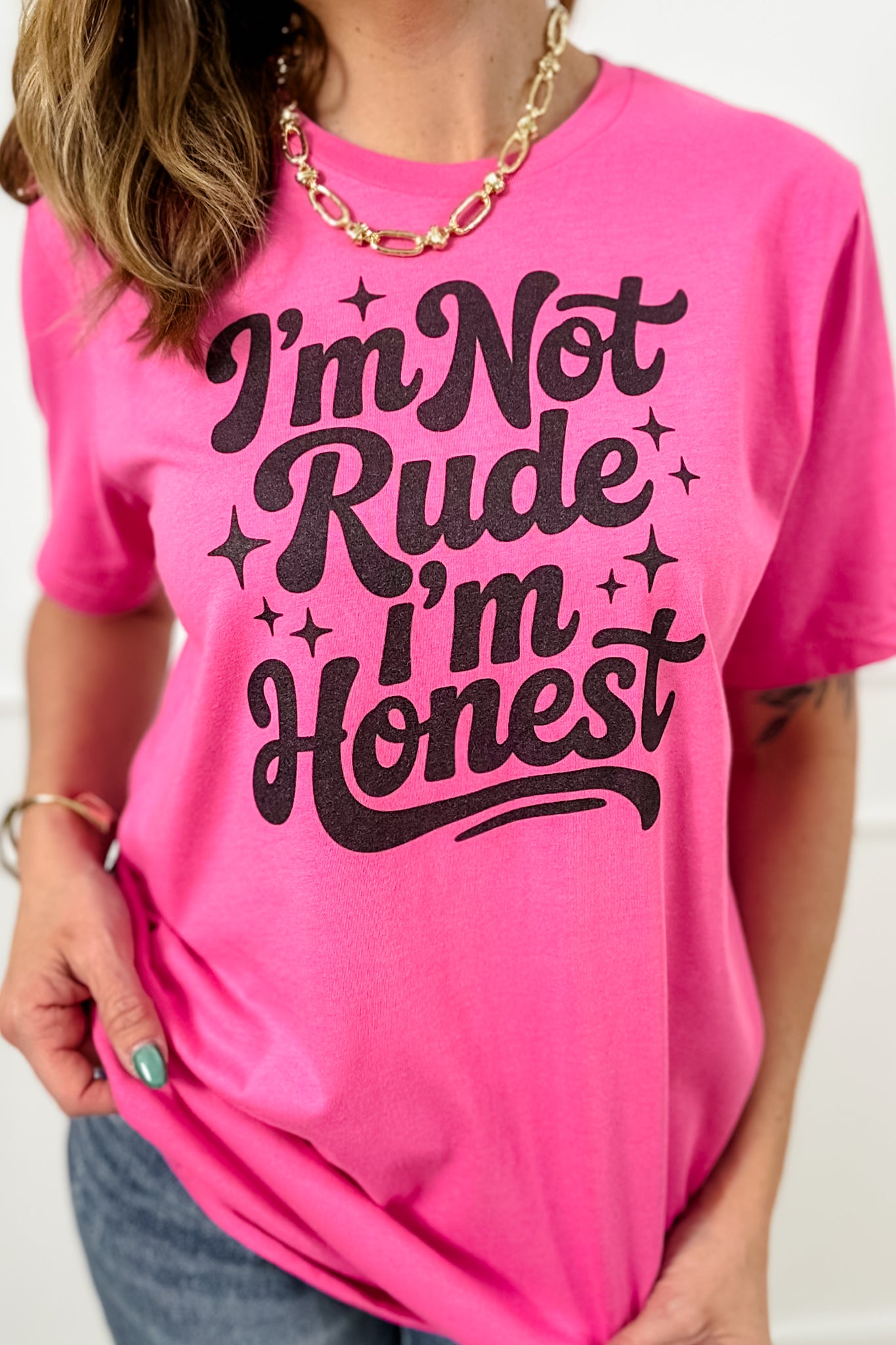Plus/Reg Short Sleeve "I'm Not Rude, I'm Honest" Graphic Tee
