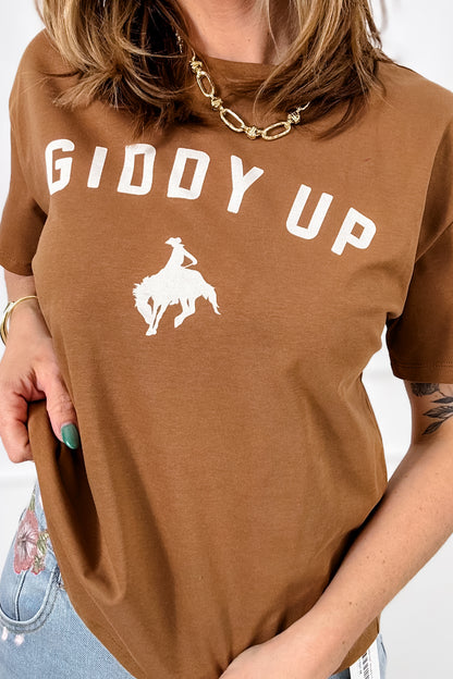 Short Sleeve "Giddy Up" Graphic Top