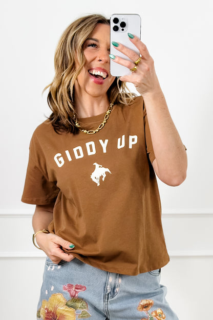 Short Sleeve "Giddy Up" Graphic Top