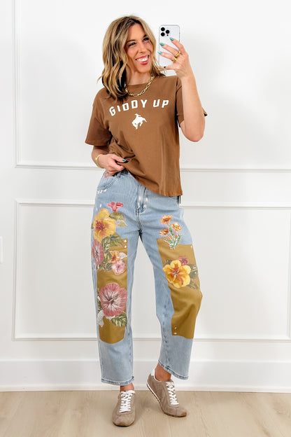Short Sleeve "Giddy Up" Graphic Top