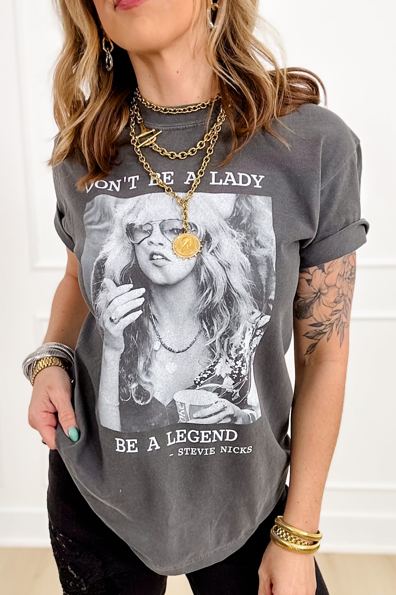 Plus/Reg Short Sleeve "Don't Be a Lady" Graphic Tee