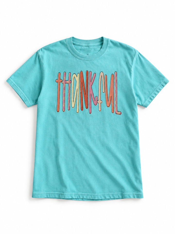 Plus/Reg Short Sleeve Thankful Graphic Tee