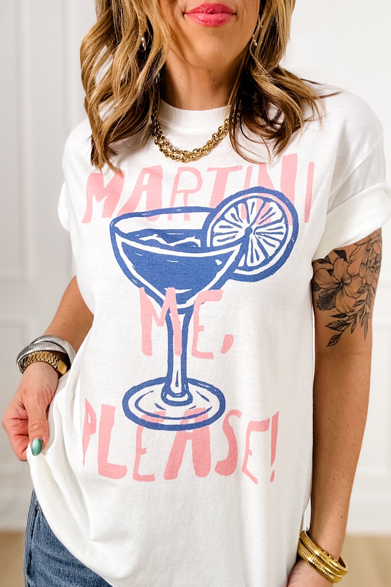 Plus/Reg Short Sleeve" Martini Please" Graphic Tee