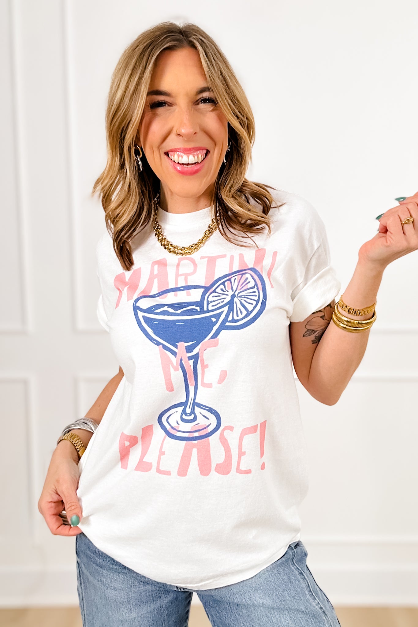 Plus/Reg Short Sleeve" Martini Please" Graphic Tee