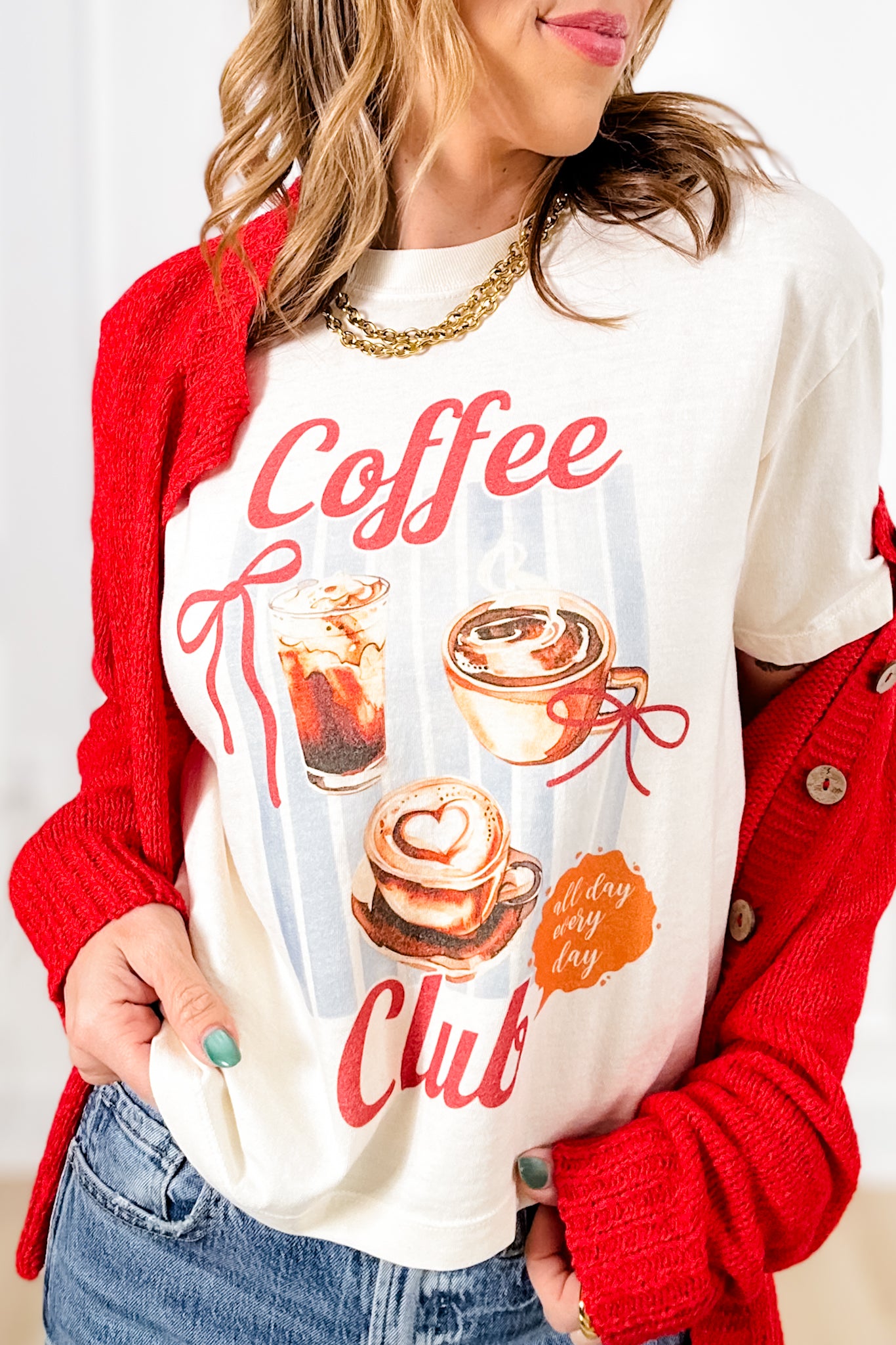 Plus/Reg Short Sleeve "Coffee Club" Graphic Tee