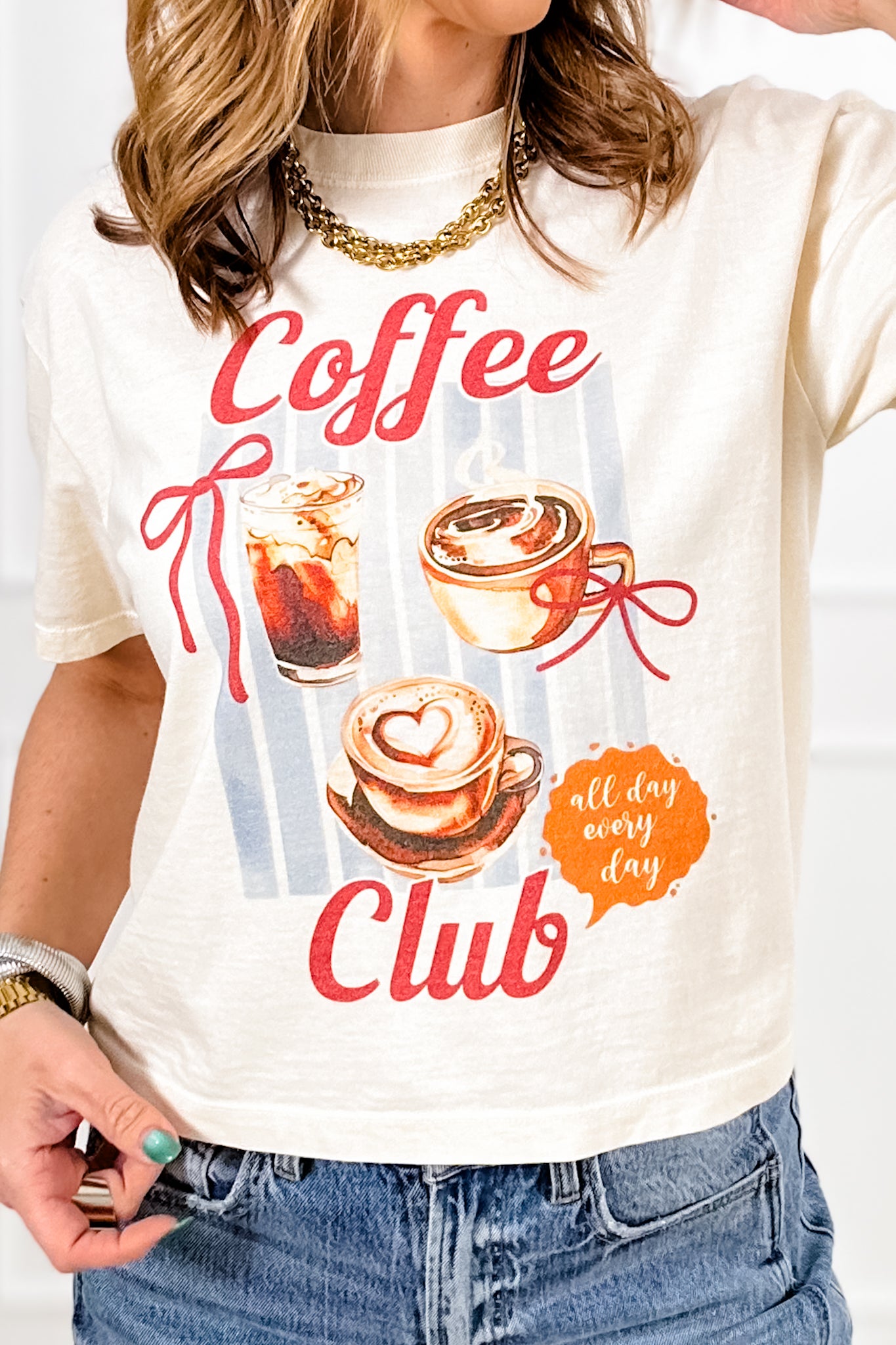 Plus/Reg Short Sleeve "Coffee Club" Graphic Tee
