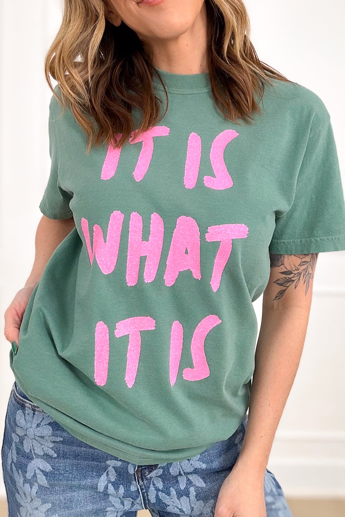 Plus/Reg Short Sleeve "It Is What It Is" Graphic Tee