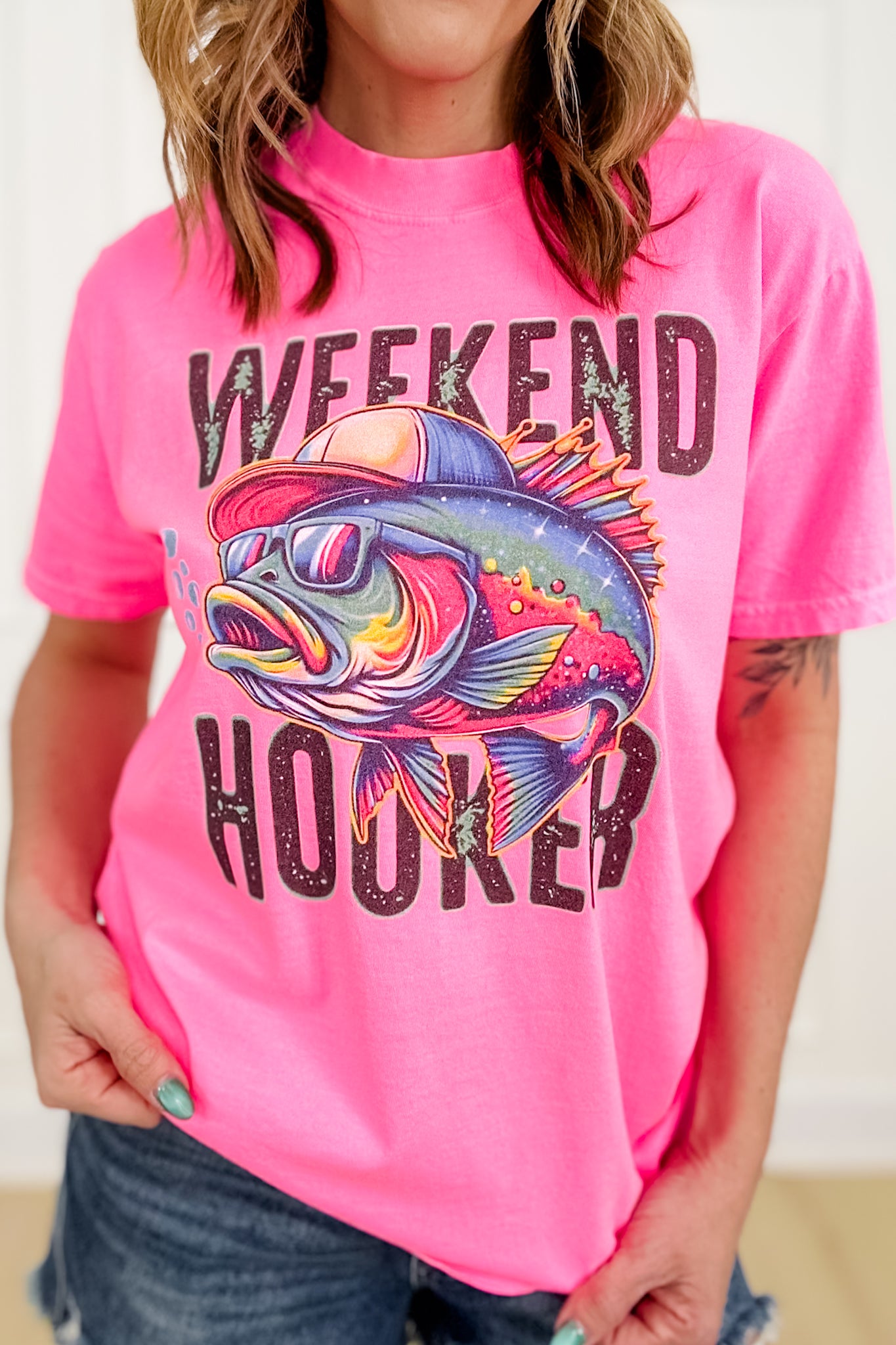 Plus/Reg Short Sleeve "Weekend Hooker" Graphic Tee