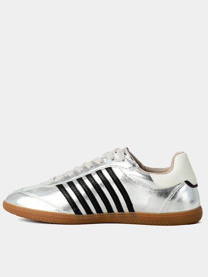 Shu Shop Metallic Retro Striped Low Top Sneakers