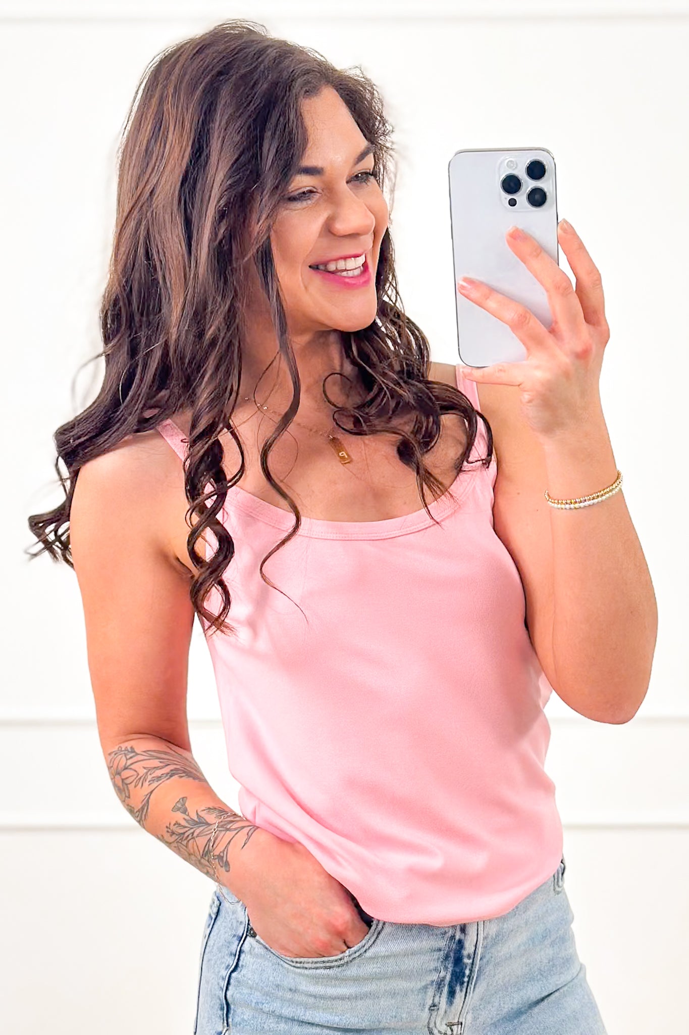 Solid Color Knit Cami Top