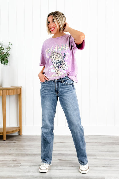 Judy Blue Holla Back Medium Wash Cell Phone Pocket Straight Leg Jeans