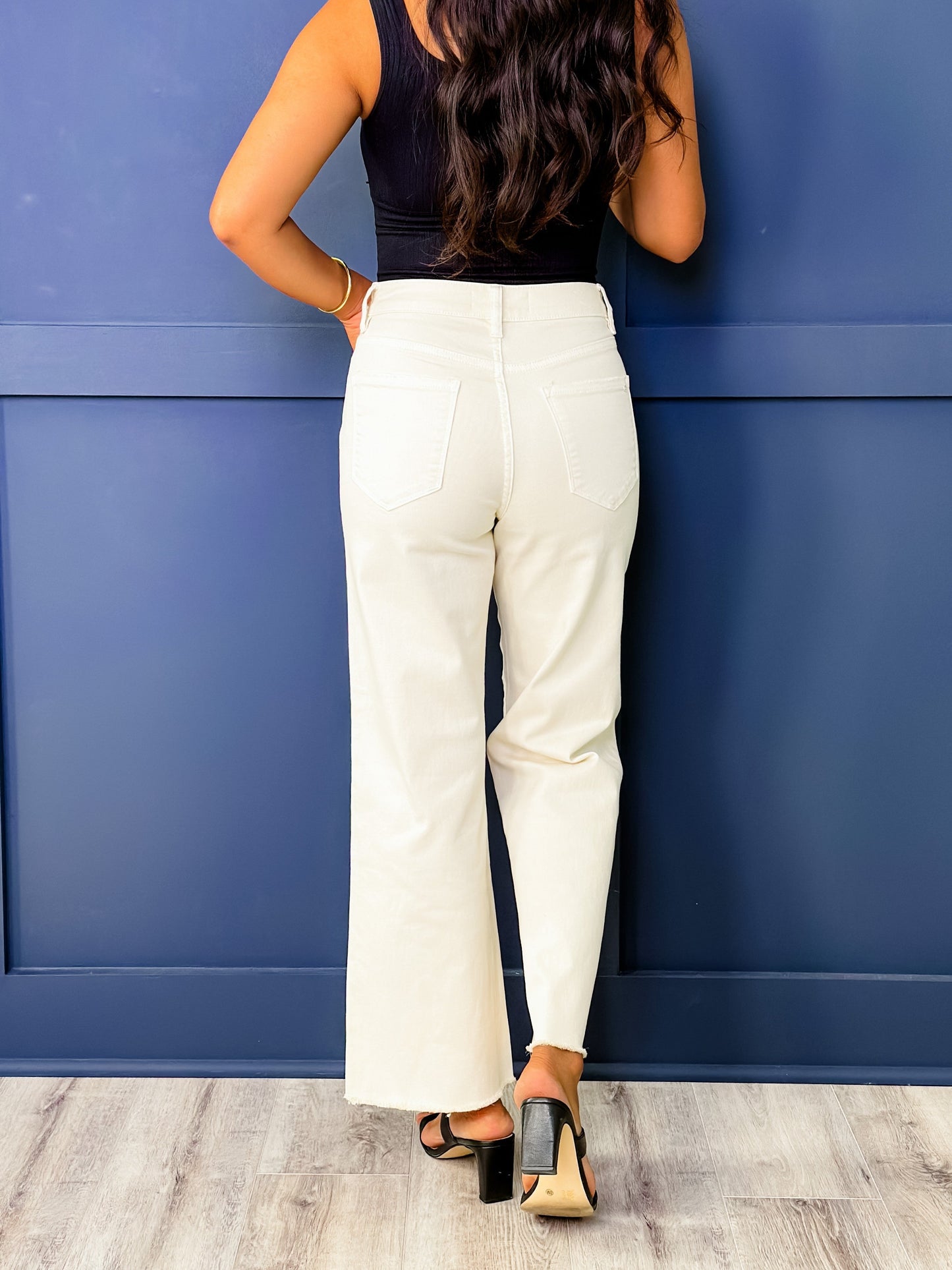 Mica High Rise Whitecap Gray Wide Crop Jeans