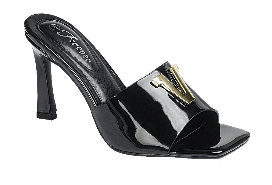 Patent Leather V-Accent Sandal - Freckled Poppy