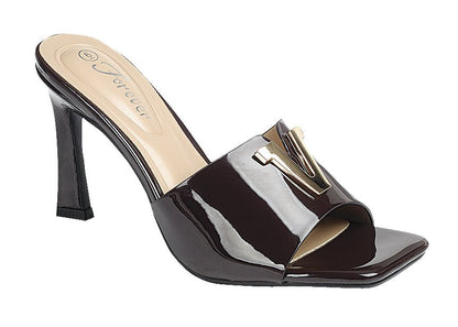 Patent Leather V-Accent Sandal - Freckled Poppy