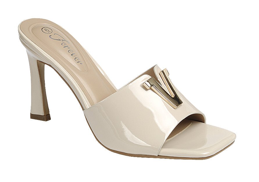 Patent Leather V-Accent Sandal - Freckled Poppy