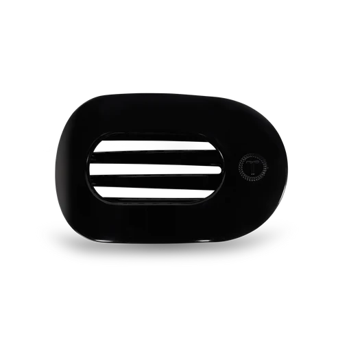Teleties Jet Black Flat Round Hair Clip *Final Sale*