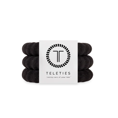 Teleties Jet Black Nylon Hair Ties