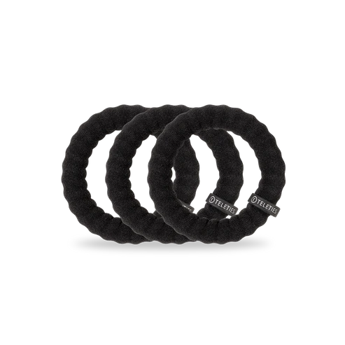 Teleties Jet Black Nylon Hair Ties