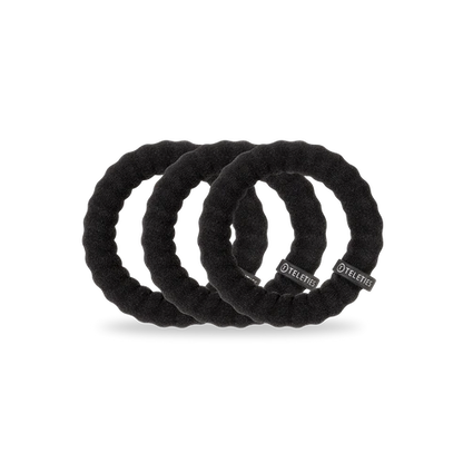 Teleties Jet Black Nylon Hair Ties