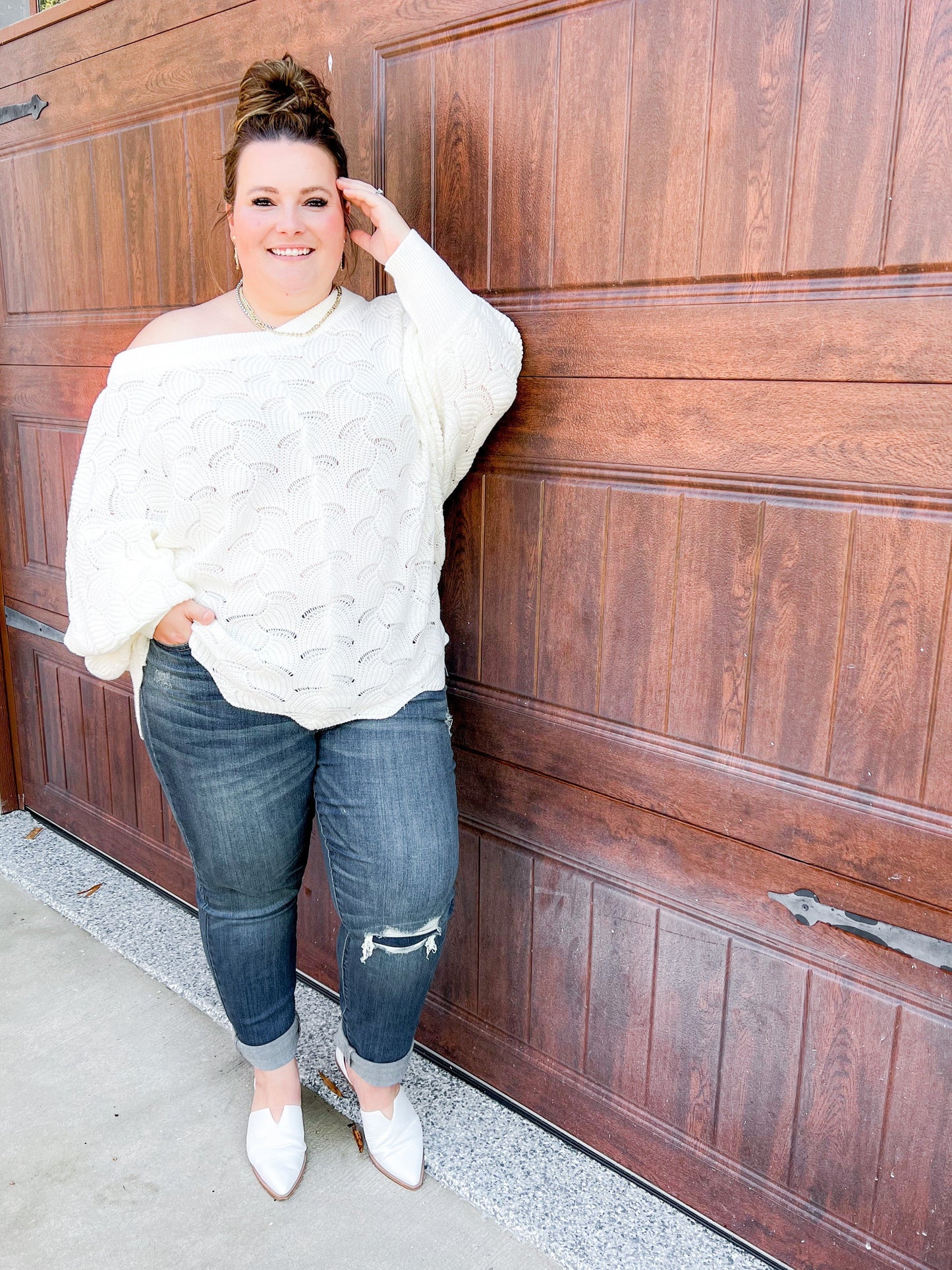 Judy Blue Eight Days A Week Vintage Wash Distressed Knee Patch Boyfriend Jean