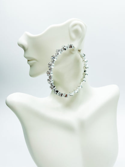 Love, Poppy Bling Crystal Paved Hoop Earring (Multiple Colors)