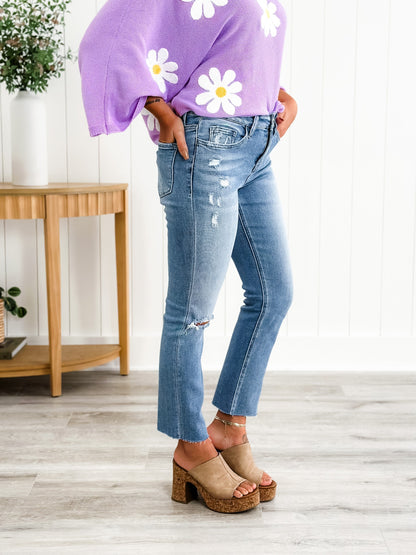 Lovervet High Rise Medium Wash Slim Straight Leg Jeans