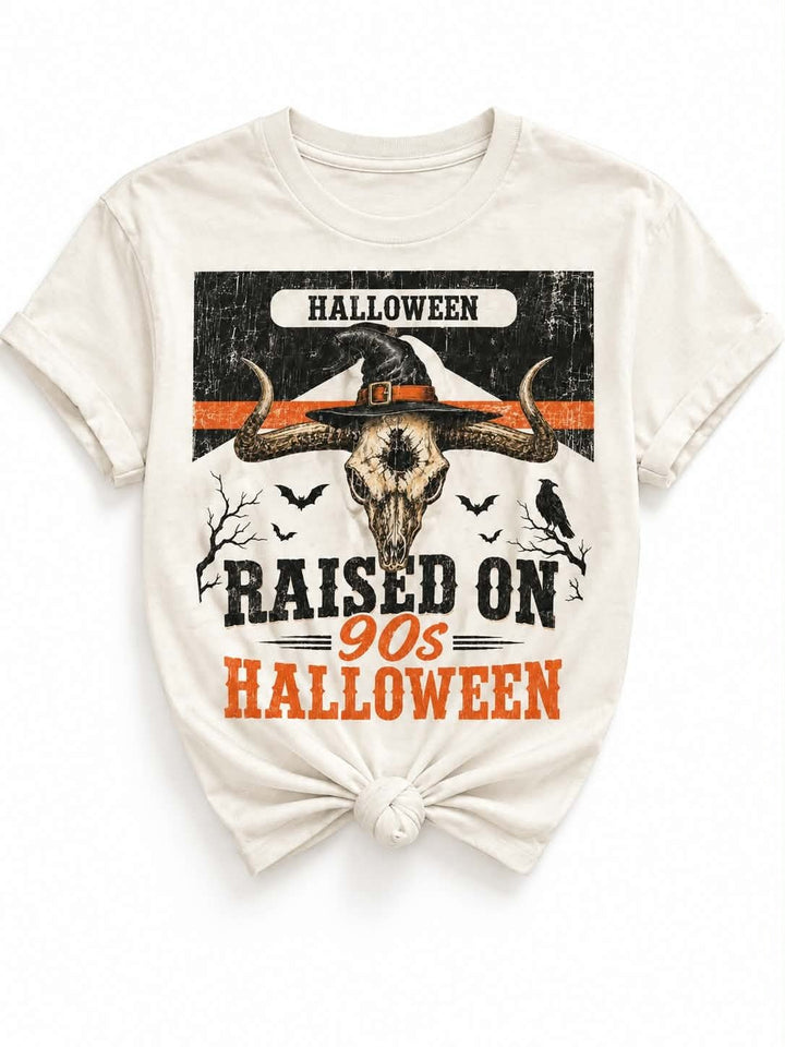 Plus/Reg Short Sleeve "Raised on 90s Halloween" Graphic Tee - Freckled Poppy