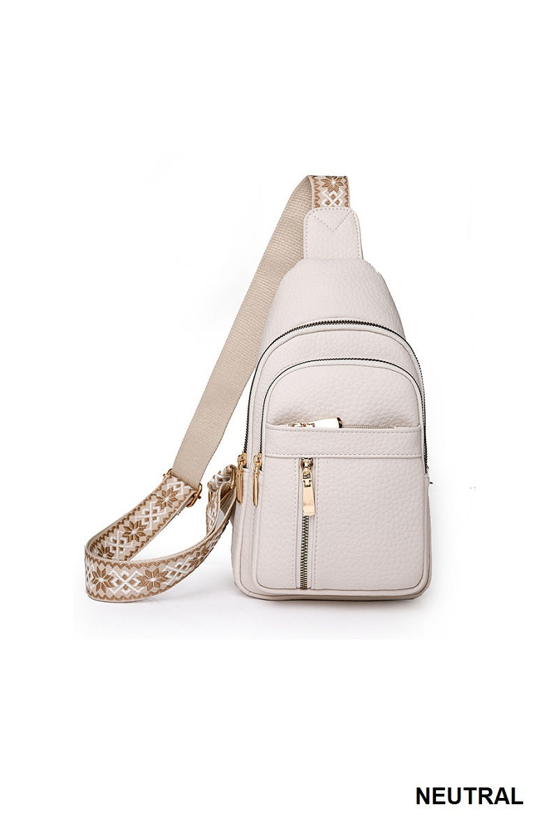 Vegan Leather Crossbody Sling Chest Pack Bag