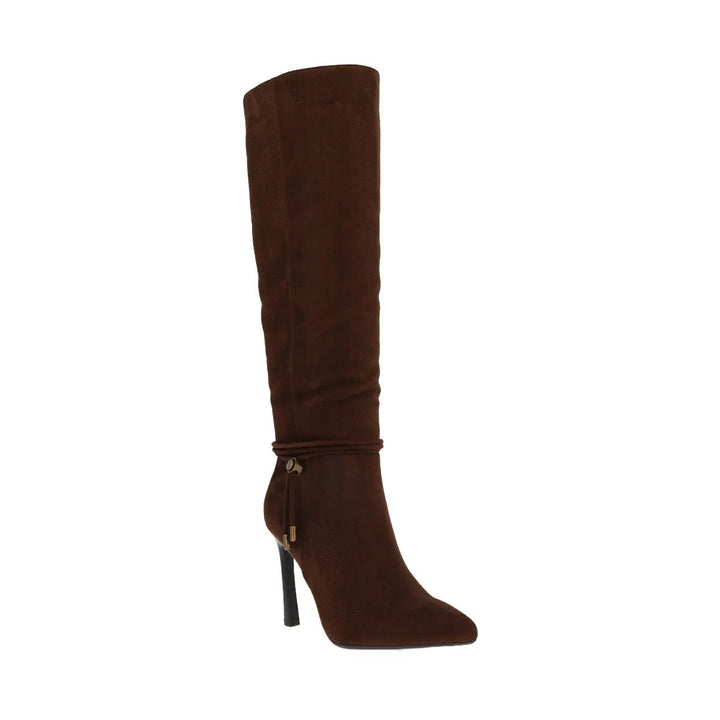 MIA Suede High Heels Mid Calf Pointed Toe Boots - Freckled Poppy