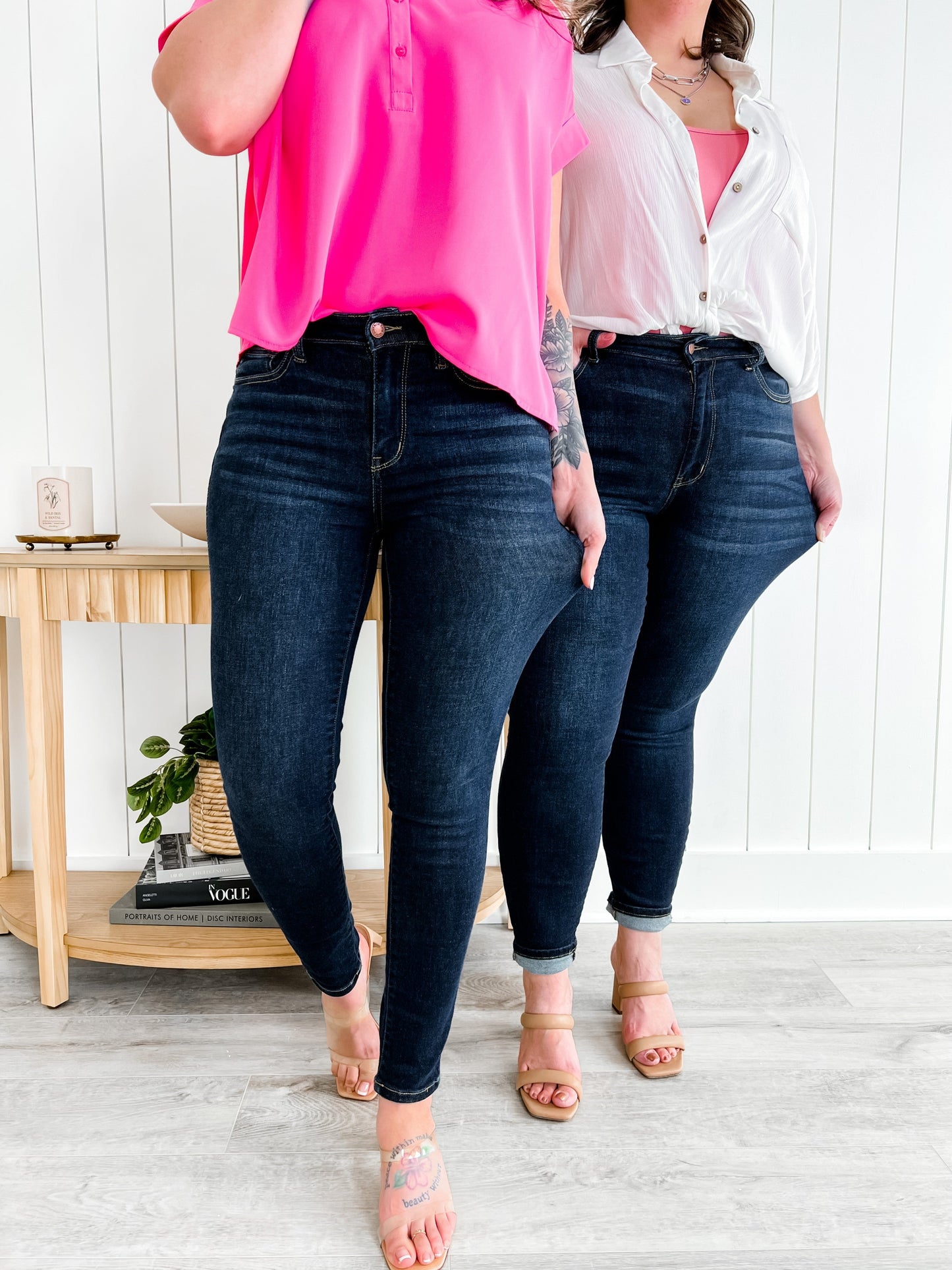 Judy Blue Everyday Wear 3.0 (High Rise) Dark Wash High Waist Skinny with Handsanding