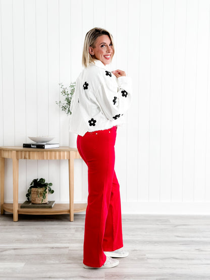 Judy Blue Red Hot High Rise Red 90's Straight Leg Jeans